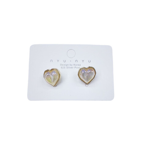 Caravana hipoalergénica dorada corazón Caravana Hipoalergénica Dorada Corazón