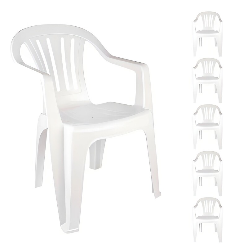 Sillón decorativo de plástico Mor de 6 pulgadas, color blanco, de hasta 182 kg Sillón Decorativo De Plástico Mor De 6 Pulgadas, Color Blanco, De Hasta 182 Kg
