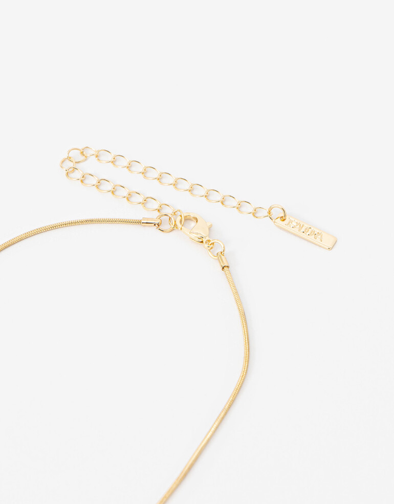 Cadena Corta con Dije Strass Collar Con Esfera Strass - Cristal