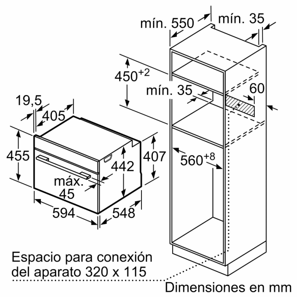 Horno Compacto Bosch Serie 8 CBG7341B1 NEGRO