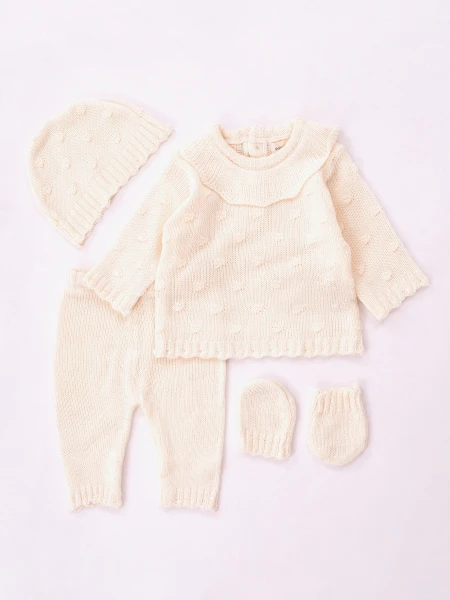 CONJUNTO RECIEN NACIDO OFF WHITE