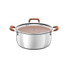 CACEROLA 20CM C/TAPA VIDRIO ACERO INOX. C/REVESTIMIENTO EN CERÁMICA ROMAGNA 28742/320 CACEROLA 20CM C/TAPA VIDRIO ACERO INOX. C/REVESTIMIENTO EN CERÁMICA ROMAGNA 28742/320