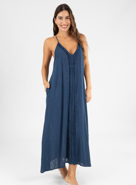 Vestido desflecado toscana Dark night solid