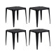Set x4 Mesa cuadrada 70 x 70 cm Bela Vista NEGRO