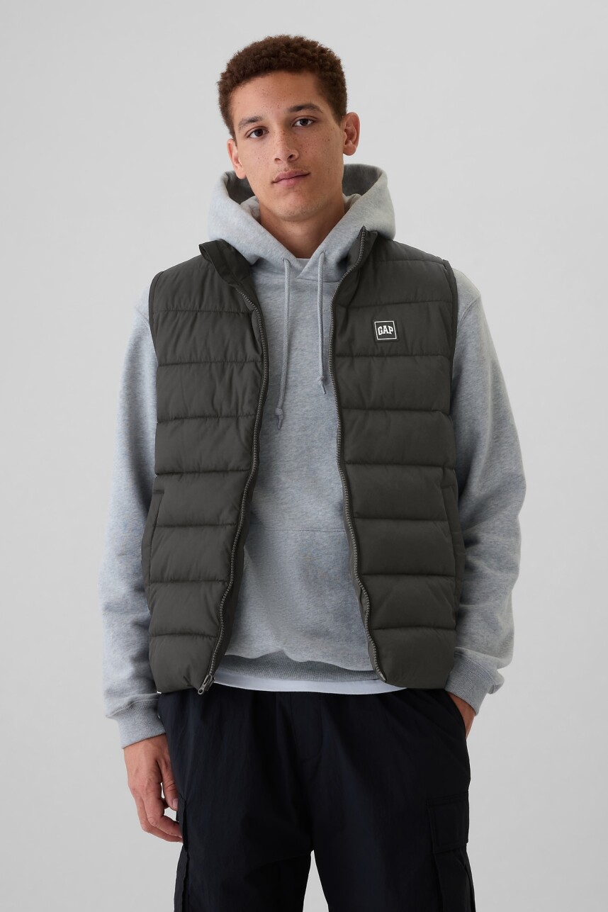 Chaleco Logo Gap Puffer Hombre True Black V2