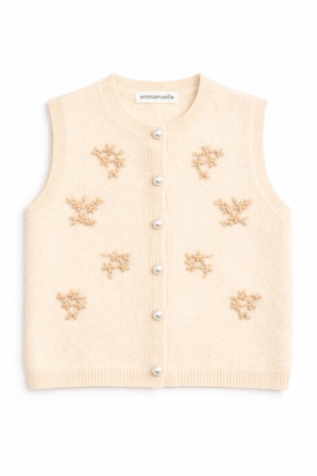 Chaleco Escila Bordado Crudo