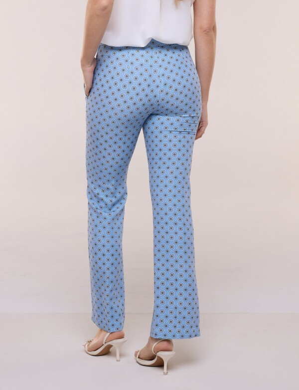 Pantalón Sartorial Estampado Tiro Alto CELESTE/MULTI
