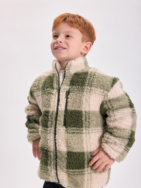 Campera sherpa bolsillo Crudo
