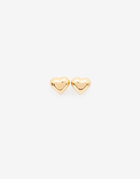 Aros Pasantes Metal Aros Pasantes De Acero Corazón - Dorado