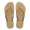 Sandalias de Mujer Havaianas Slim GLitter II Beige Arena - Dorado