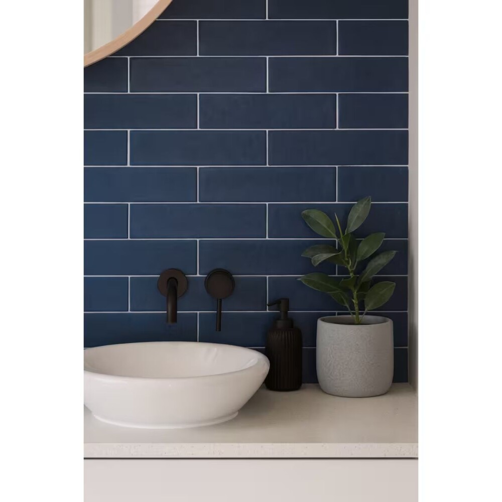 Cerámica para pared Brick Blue 7,5X25 cm mate Cerámica Para Pared Brick Blue 7,5x25 Cm Mate