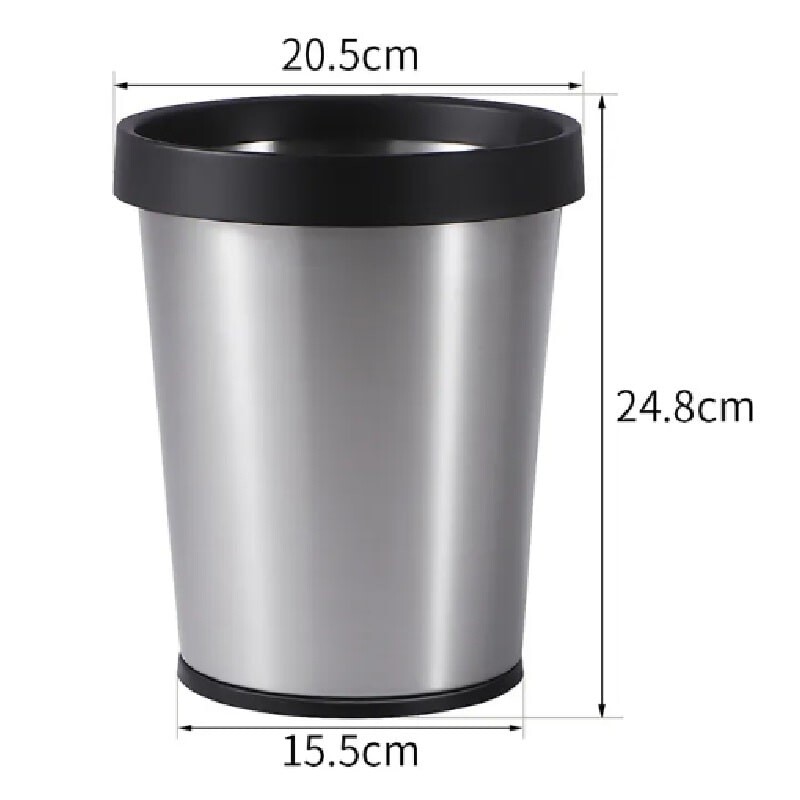 Tacho cesto basura circular 5L de acero inoxidable Tacho cesto basura circular 5L de acero inoxidable