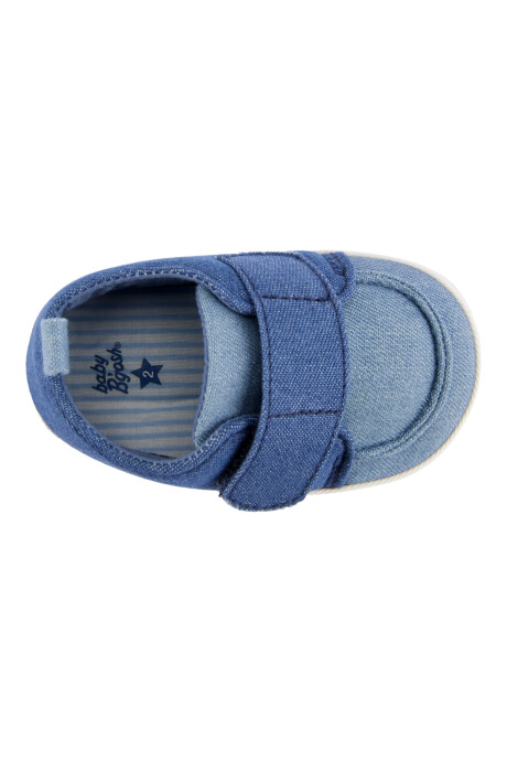 Zapato de bebé, con velcro, chambray Sin color