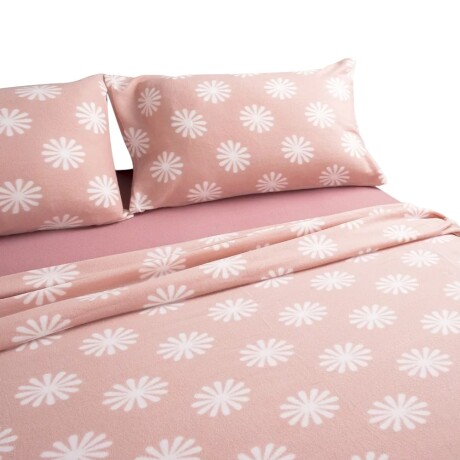 Juego de Sábanas Polar 2 Plazas Estampadas Abrigadas Suaves Rosa