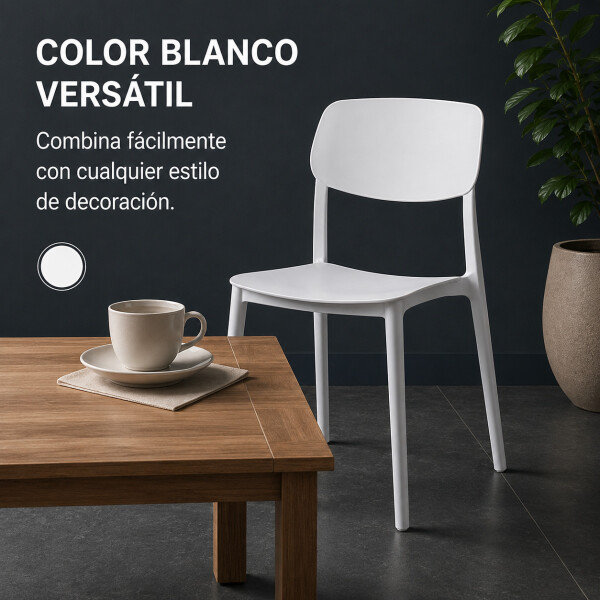 Silla Comedor ComboHome Venecia Pack X6 Blanco 1