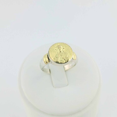 Anillo de plata 925 con double de oro 18k. Sagrado Corazón. Anillo de plata 925 con double de oro 18k. Sagrado Corazón.