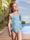 Bañador Estampado Flores Azul Claro