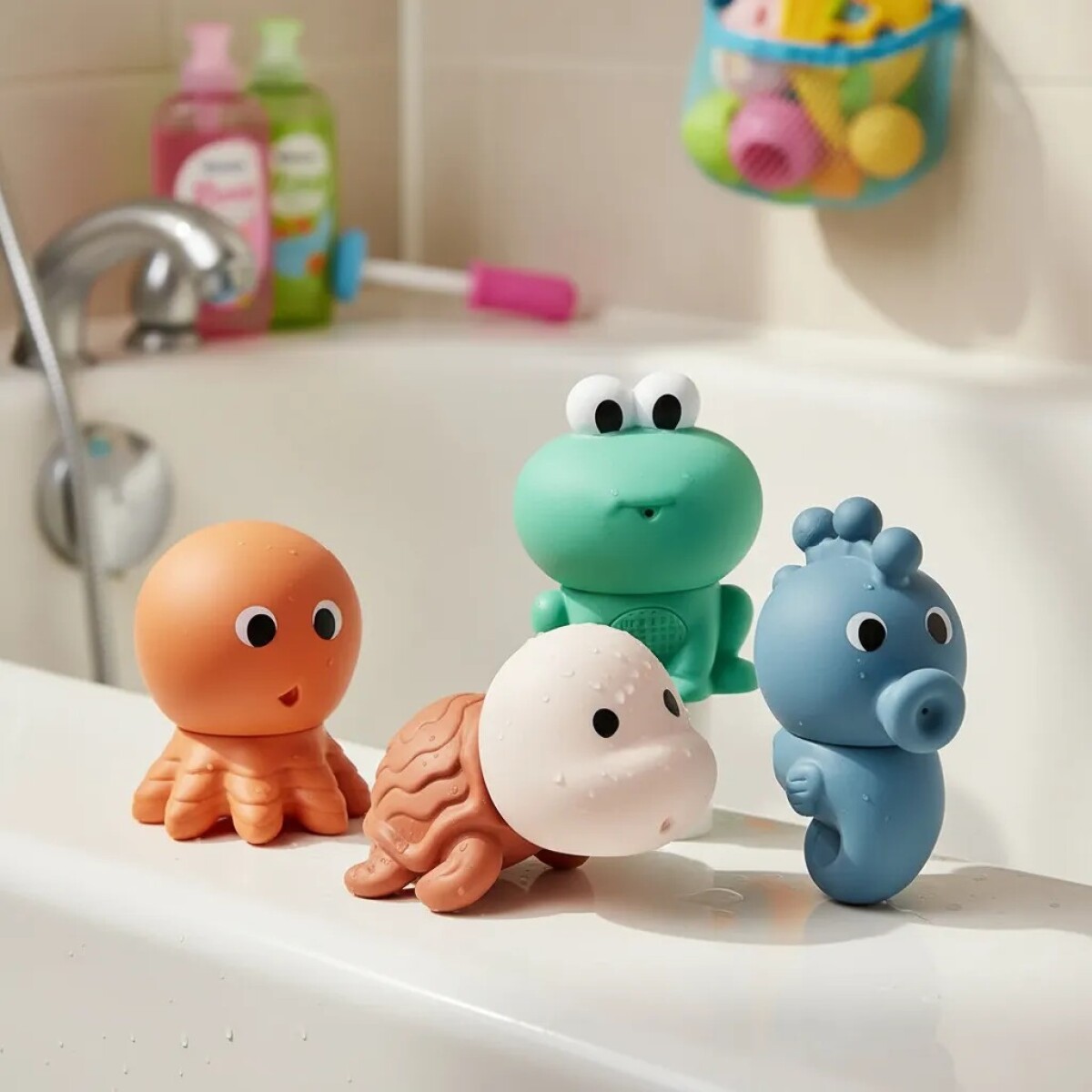 Juego baño animales fondo mar lavables BUBA silicona 