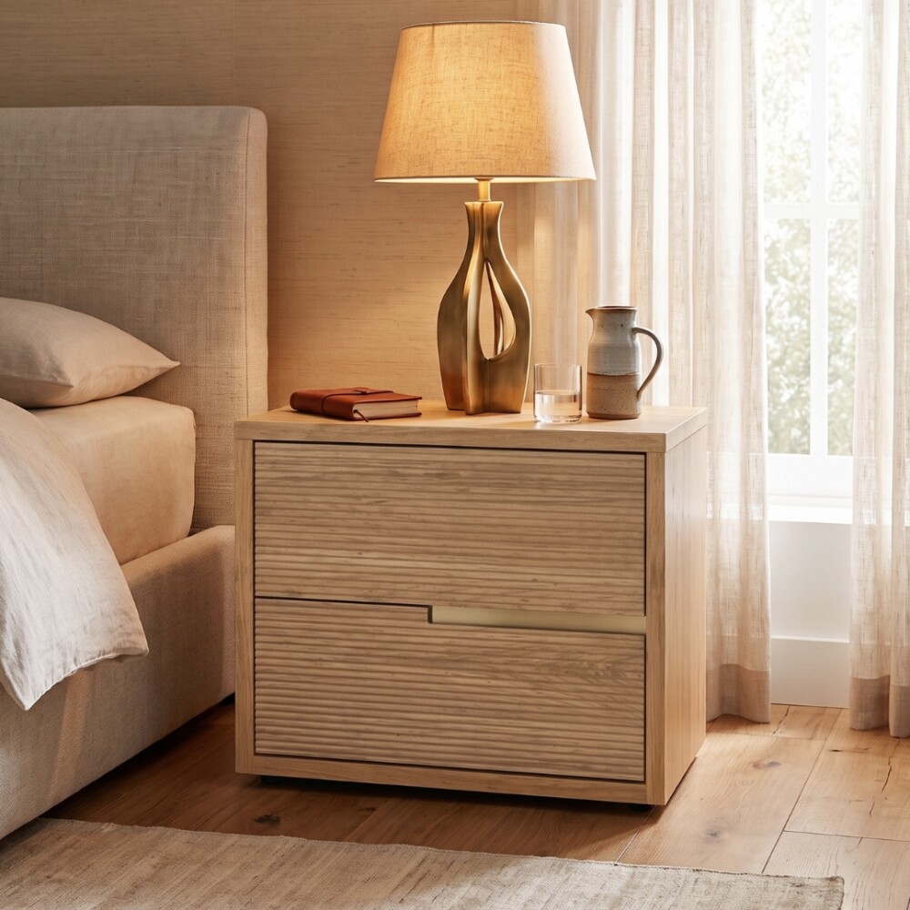 Mesa de Luz 2 cajones - Moderna Hanover Frizz