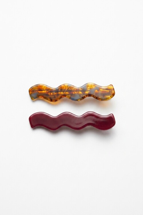 Set de 2 clips wavy multicolor