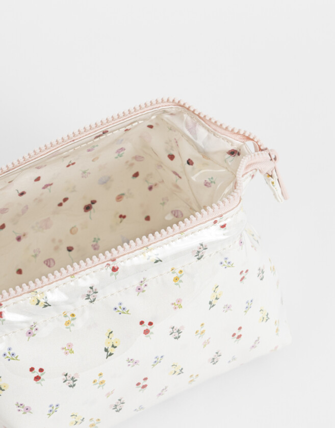 Porta Cosméticos Portacosméticos Vinilo Flores - Estampado Flores