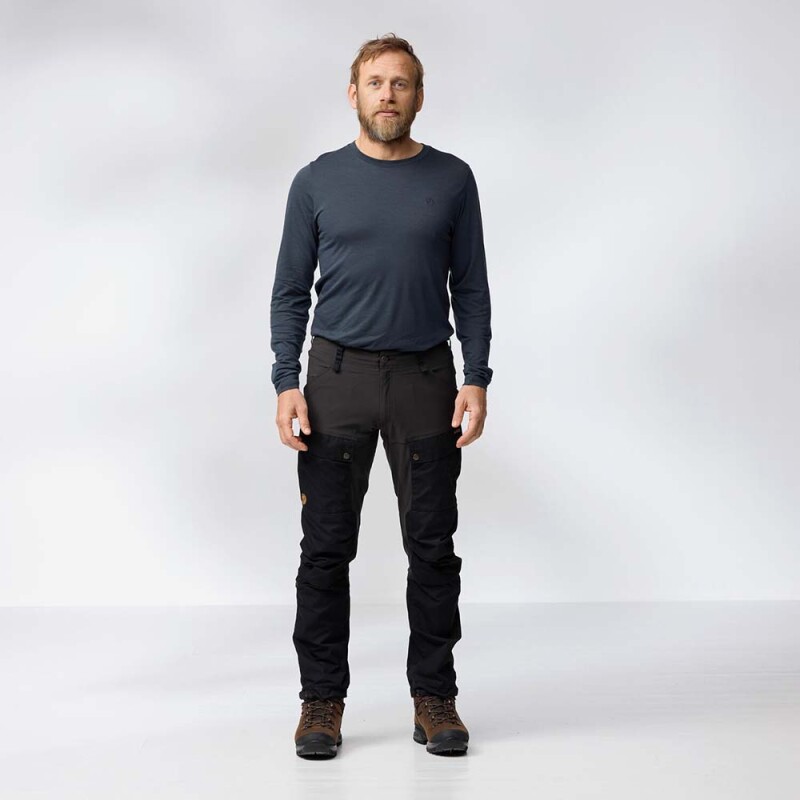Polo Fjallraven Abisko Wool LS M Hombre Black