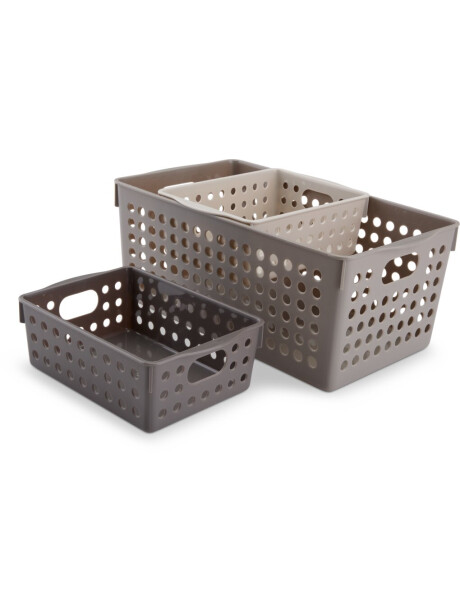 Caja de almacenaje JONSTORP 3 uds plástico arena Caja de almacenaje JONSTORP 3 uds plástico arena