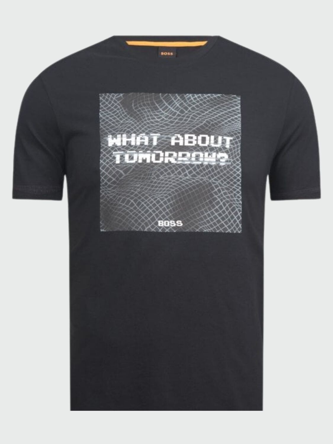 BOSS -Remera de algodón estampada, TeMessage Negro Estampado