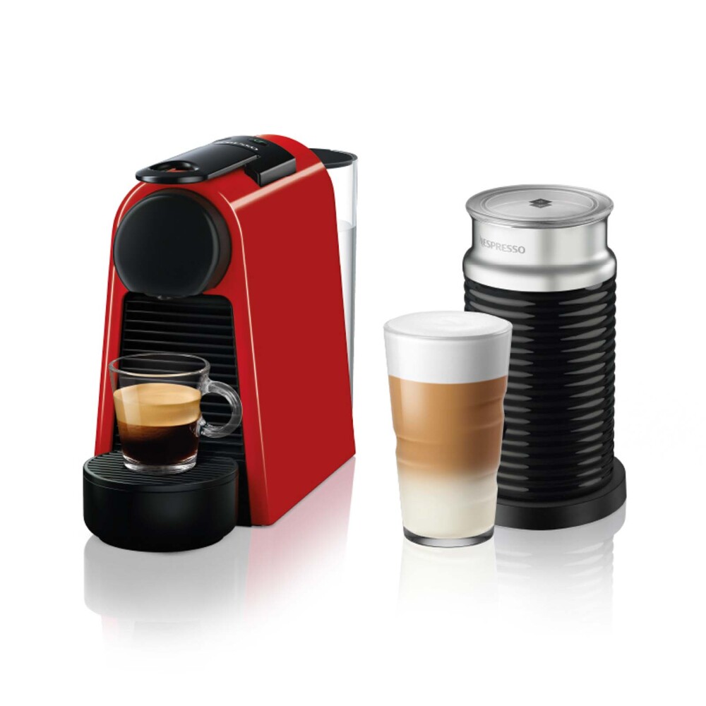 CAFETERA NESPRESSO ACERO ROJO ESSENZAD30 AEROCCINO ESSZDRAERO