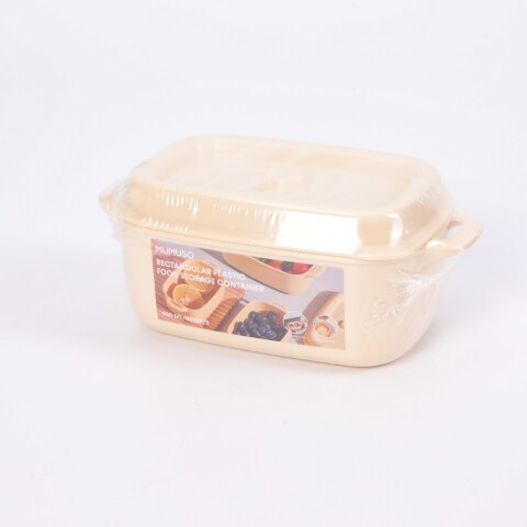 CONTENEDOR PLÁSTICO RECTANGULAR PARA ALIMENTOS (400 ML / BEIGE / S) CONTENEDOR PLÁSTICO RECTANGULAR PARA ALIMENTOS (400 ML / BEIGE / S)