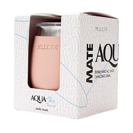 Kit Aqua de Termo 750Ml y Mate c/Tapa Acero Inox Doble Pared Rosa