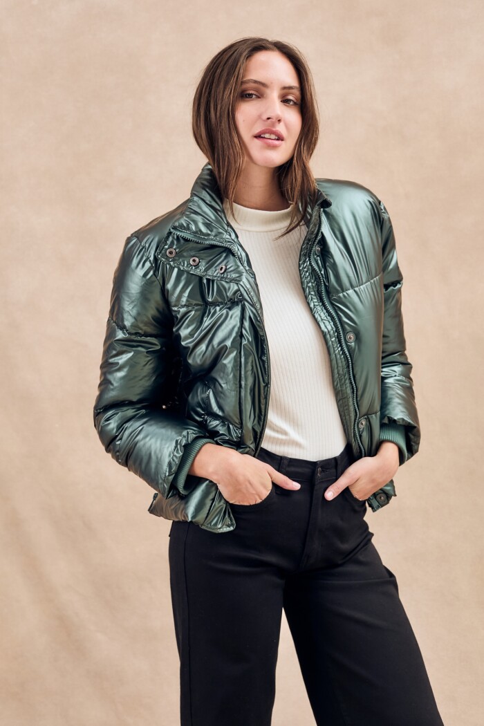 Campera Engomada Water Repellent Verde