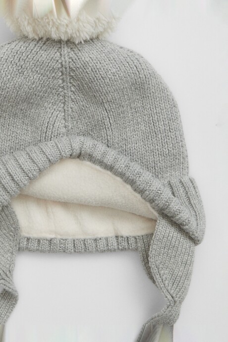 Gorro Con Corderito Bebé Light Heather Grey B08