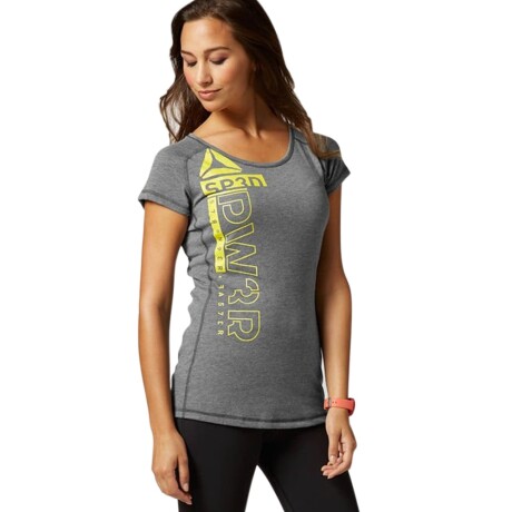 Remera Reebok Mujer Os Triblend Crw Deporte Crossfit Fitness Gris Oscuro