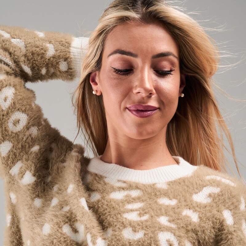 Buzo Animal Print Slowly Beige Off