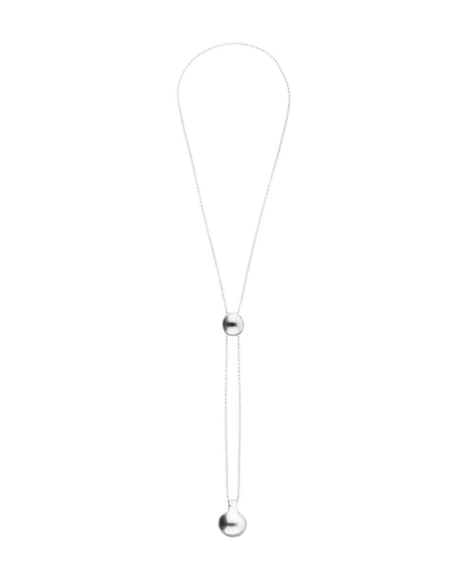 COLLAR DE ALEACIÓN DE METALES BAÑADO EN PLATA DE LEY DE CADENA REGULABLE EN ALTURA CON DOS PESOS - Colgante 