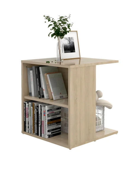 MESA CON BIBLIOTECA MADERA