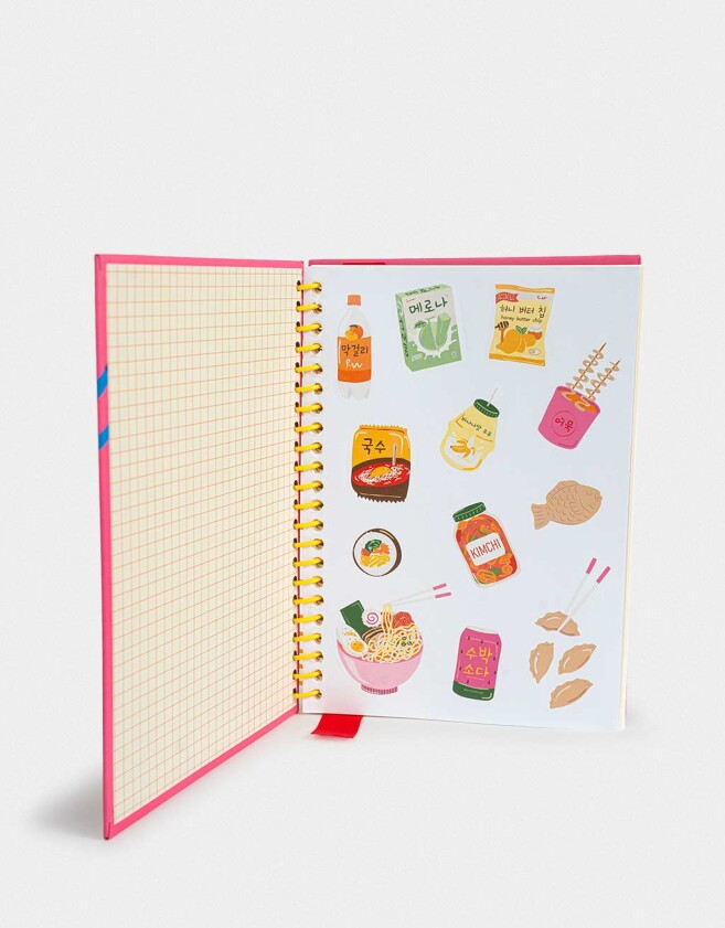 Anotadores Cuadernos y Memos Cuaderno A5 Korean Food - Fucsia Medio