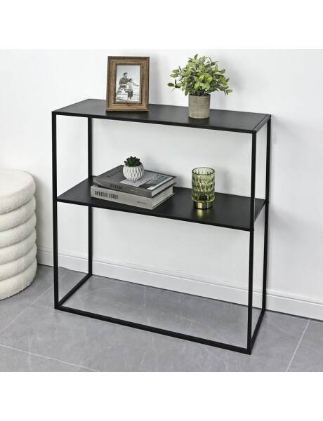 CONSOLA 2 NIVELES 78X27X78CM METAL NEGRO CONSOLA 2 NIVELES 78X27X78CM METAL NEGRO