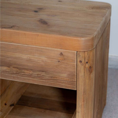 Mesa De Luz Comodino Uno Madera Natural