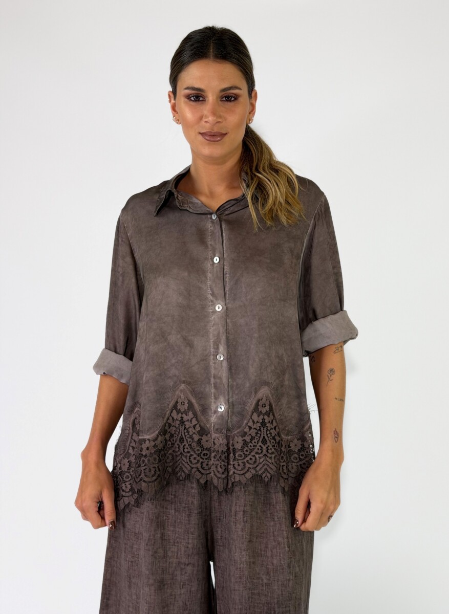 CAMISA MARIOLU - CHOCOLATE 