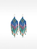 Pendientes Largos Multicolor Con Abalorios multicolor