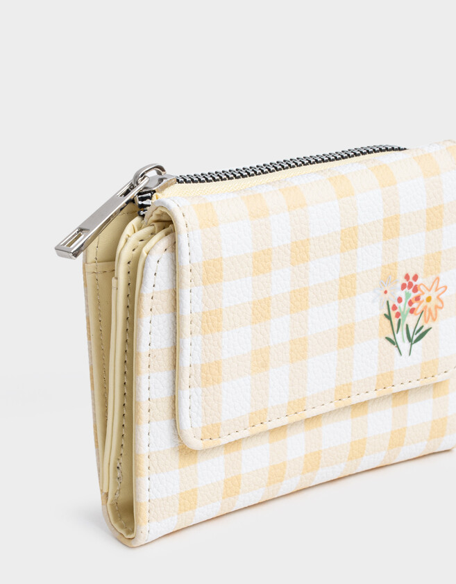 Billetera Billetera Solapa Vichy - Estampado Geometrico