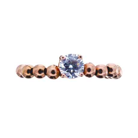 Anillo de plata 925 con baño de oro rosado y circonias. Anillo de plata 925 con baño de oro rosado y circonias.