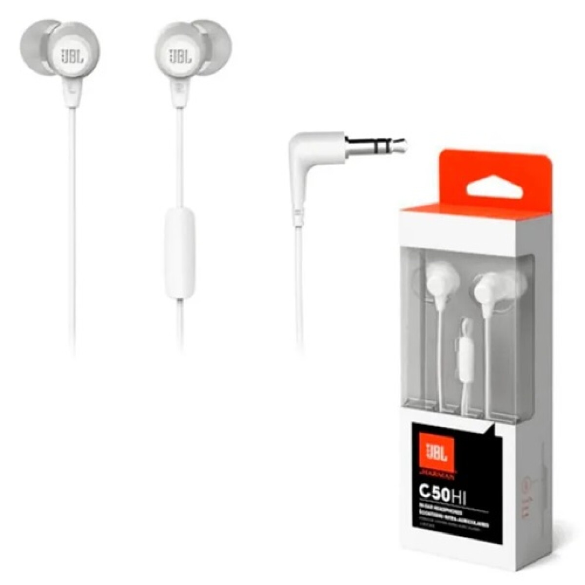 Auriculares JBL C50HI In Ear Wired White 