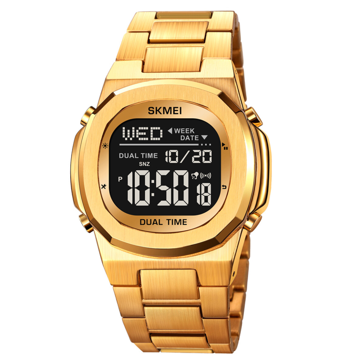 Reloj Skmei 2004gdbk Digital Unisex Dorado Con Pantalla Negra 