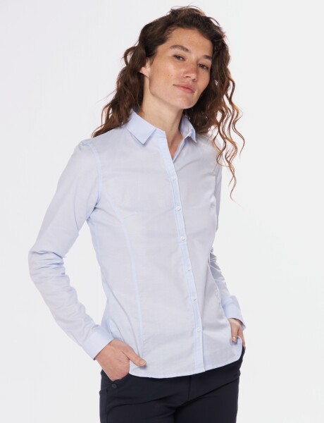 CAMISA LISA OXFORD Celeste