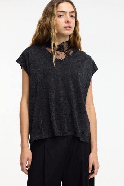 Sweater sin mangas Negro