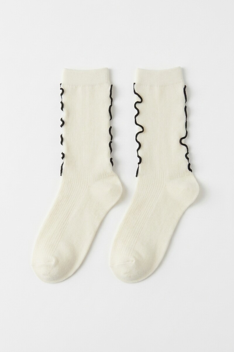 Medias basic costura wavy blanco