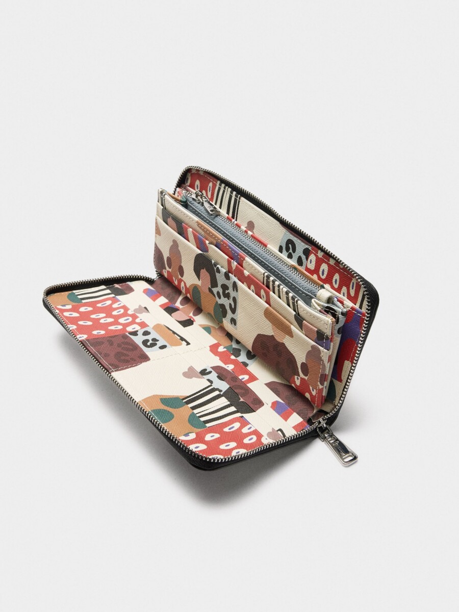 Cartera Estampada Con Textura multicolor